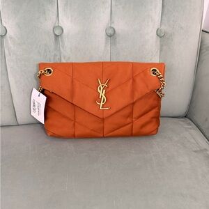 Yves Saint Laurent Quilted Orange Shoulder Bag